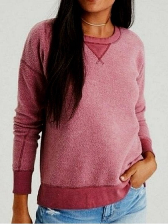 American Eagle Outfitters Tops - Women's Wine Cozy Fleece Sweatshirt